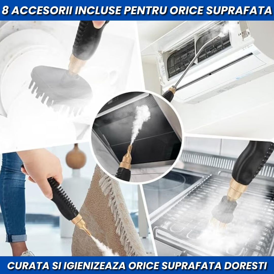Aparat Profesional de Curățat cu Aburi RAF – Putere Mare,8 Accesorii incluse si Rezervor 1L