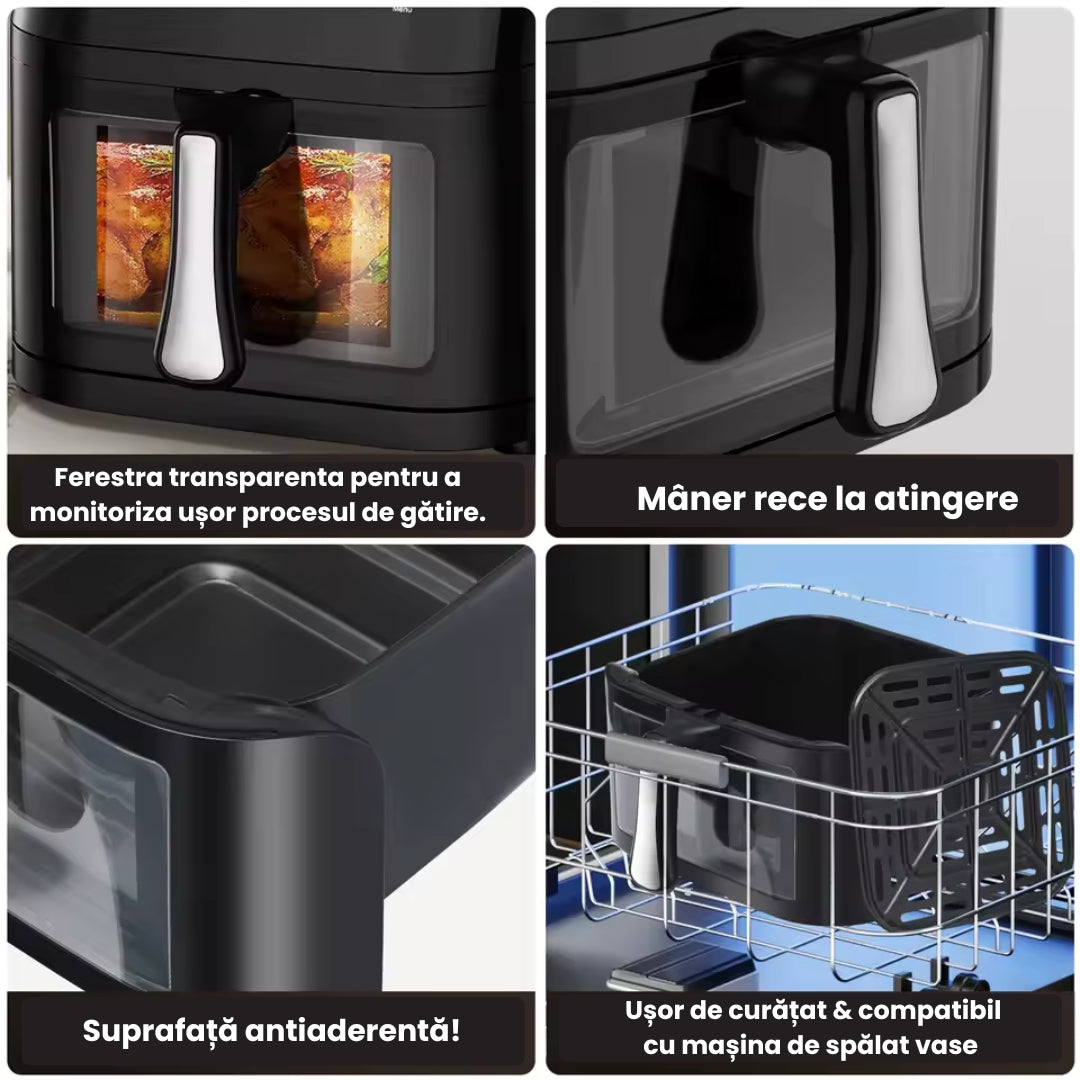 Friteuză cu Aer Cald – 12L | Gătește Rapid, Fără Ulei