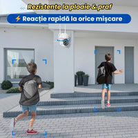 Set 4 Camere Supraveghere WiFi Exterior cu Senzor Mișcare, Vedere Nocturnă și Control din Telefon