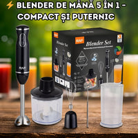 Blender de mana 5 in 1 - Otel inoxidabil, Compact si Puternic