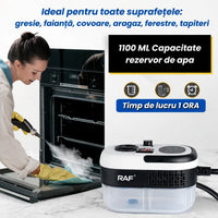 Aparat Profesional de Curățat cu Aburi RAF – Putere Mare,8 Accesorii incluse si Rezervor 1L