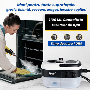 Aparat Profesional de Curățat cu Aburi RAF – Putere Mare,8 Accesorii incluse si Rezervor 1L