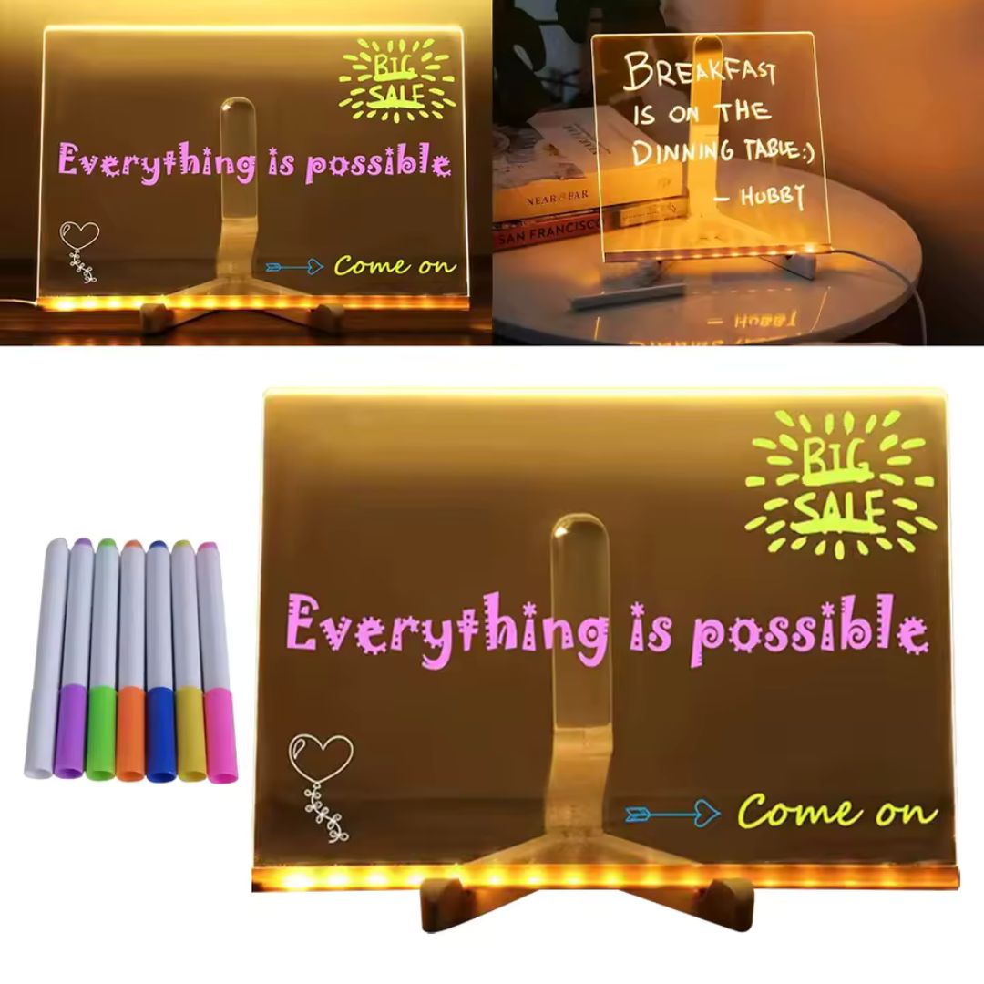 Super Tableta de scris si desenat pentru copii - 7 Culori, LED, USB