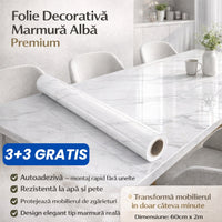 Folie Decorativă Autoadezivă Marmură Albă Premium – 60×200 cm