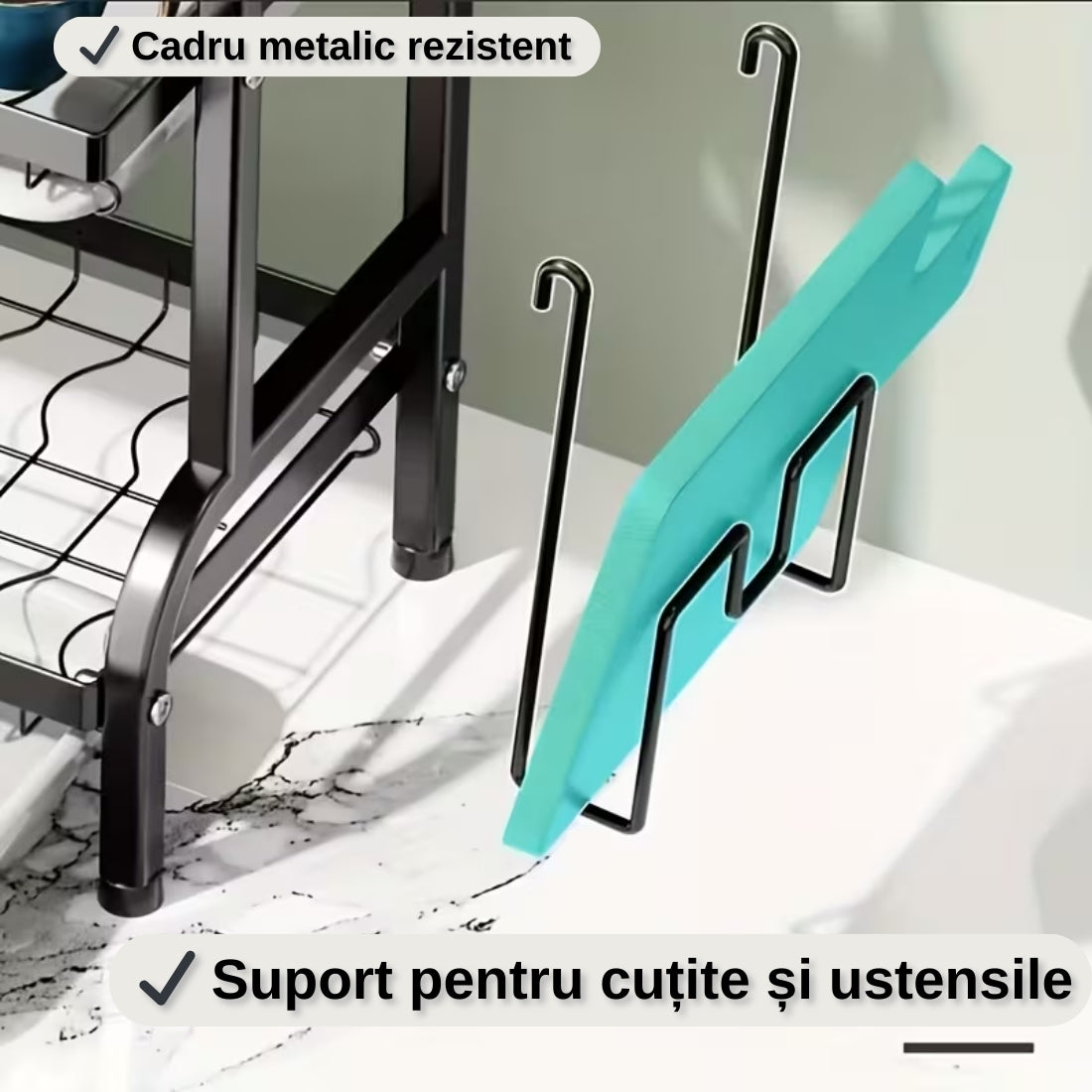Suport Scurgător Vase 3 Niveluri – Organizare Maximă pentru Bucătăria Ta