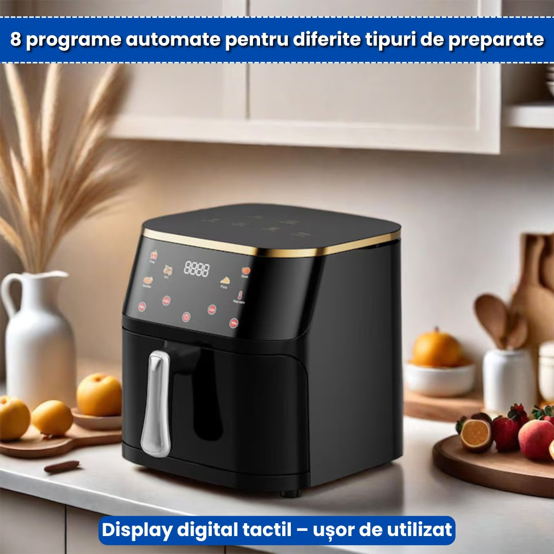 Friteuză cu Aer Cald – 12L | Gătește Rapid, Fără Ulei
