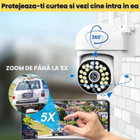 Set 4 Camere Supraveghere WiFi Exterior cu Senzor Mișcare, Vedere Nocturnă și Control din Telefon