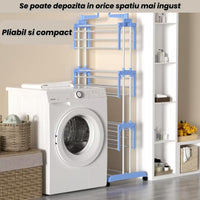 Suport de Rufe Pliabil cu 3 Niveluri și Roți Mobile - Capacitate Mare, Spațiu Maxim