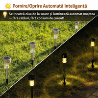 Set de 12 lumini led solare pentru gradina