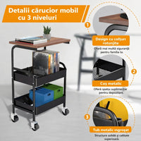 Măsuță cu Roți și Spații de Depozitare – Design Modern, Unic
