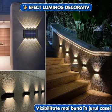 Set 5 Lămpi Solare de Perete – Iluminare Decorativă Exterior