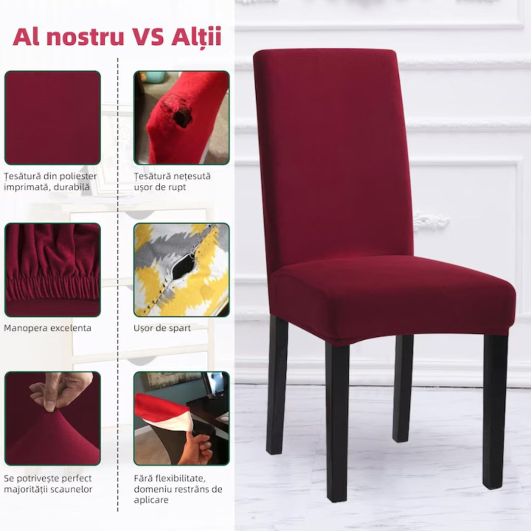Set 6 Huse Universale pentru Scaune – Transformă si Protejeaza Aspectul Scaunelor