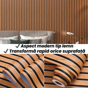 Folie Autocolantă pentru Mobilier și Pereți – Design Lemn Modern