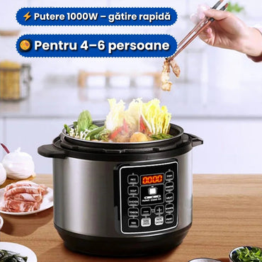 Oală Sub Presiune Electrică 6L – 1050W, Panou Digital cu Multe Programe