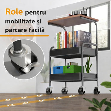 Măsuță cu Roți și Spații de Depozitare – Design Modern, Unic