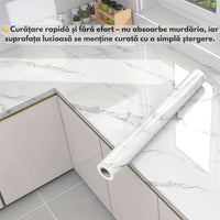 Folie Decorativă Autoadezivă Marmură Albă Premium – 60×200 cm