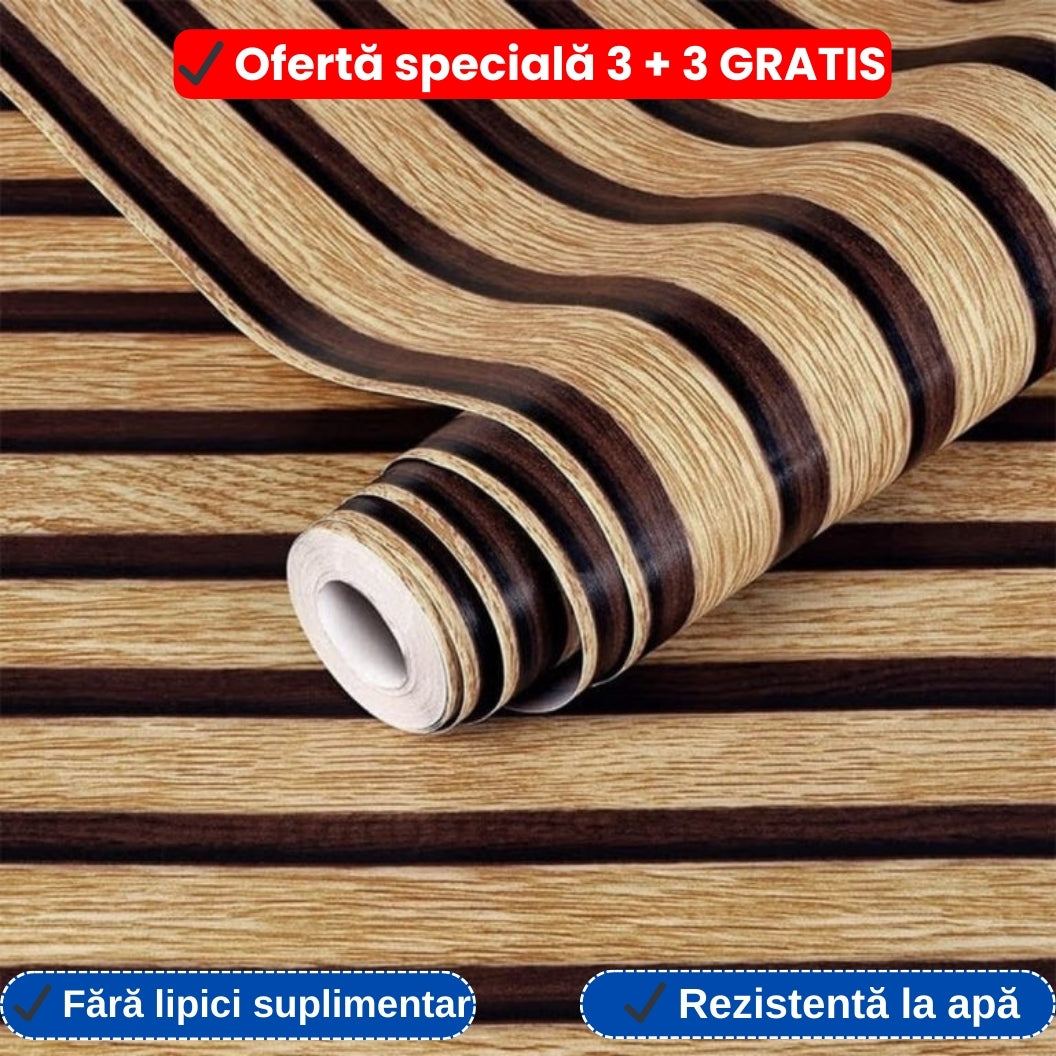 Folie Autocolantă pentru Mobilier și Pereți – Design Lemn Modern