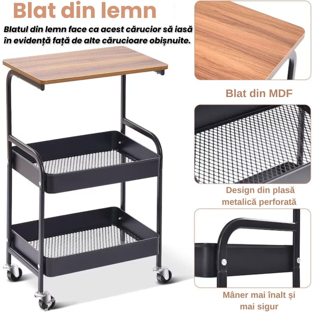 Măsuță cu Roți și Spații de Depozitare – Design Modern, Unic