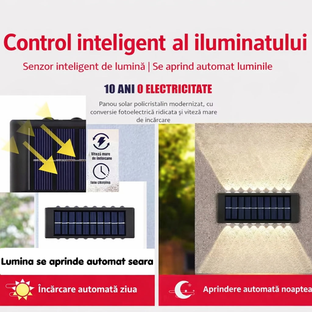 Set 5 Lămpi Solare de Perete – Iluminare Decorativă Exterior