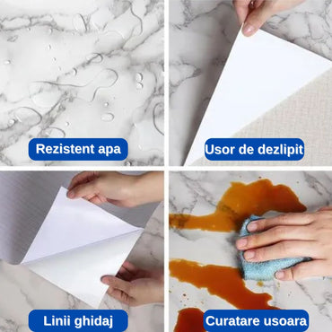 Folie Decorativă Autoadezivă Marmură Albă Premium – 60×200 cm