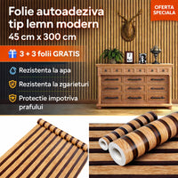 Folie Autocolantă pentru Mobilier și Pereți – Design Lemn Modern