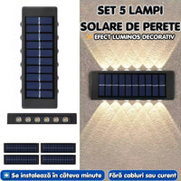 Set 5 Lămpi Solare de Perete – Iluminare Decorativă Exterior